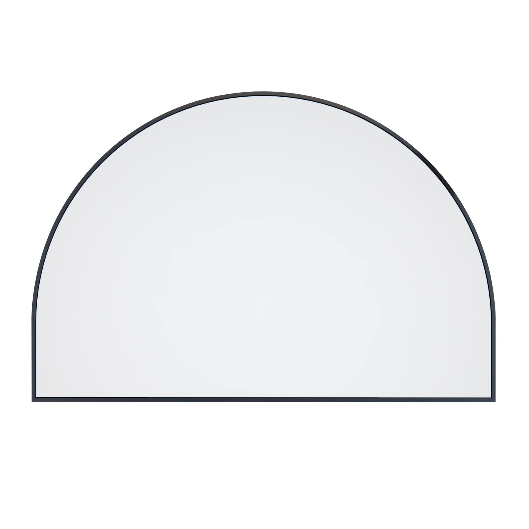 Glass Warehouse 48 in. W x 32 in. H Framed Arched Bathroom Vanity Mirror in Black