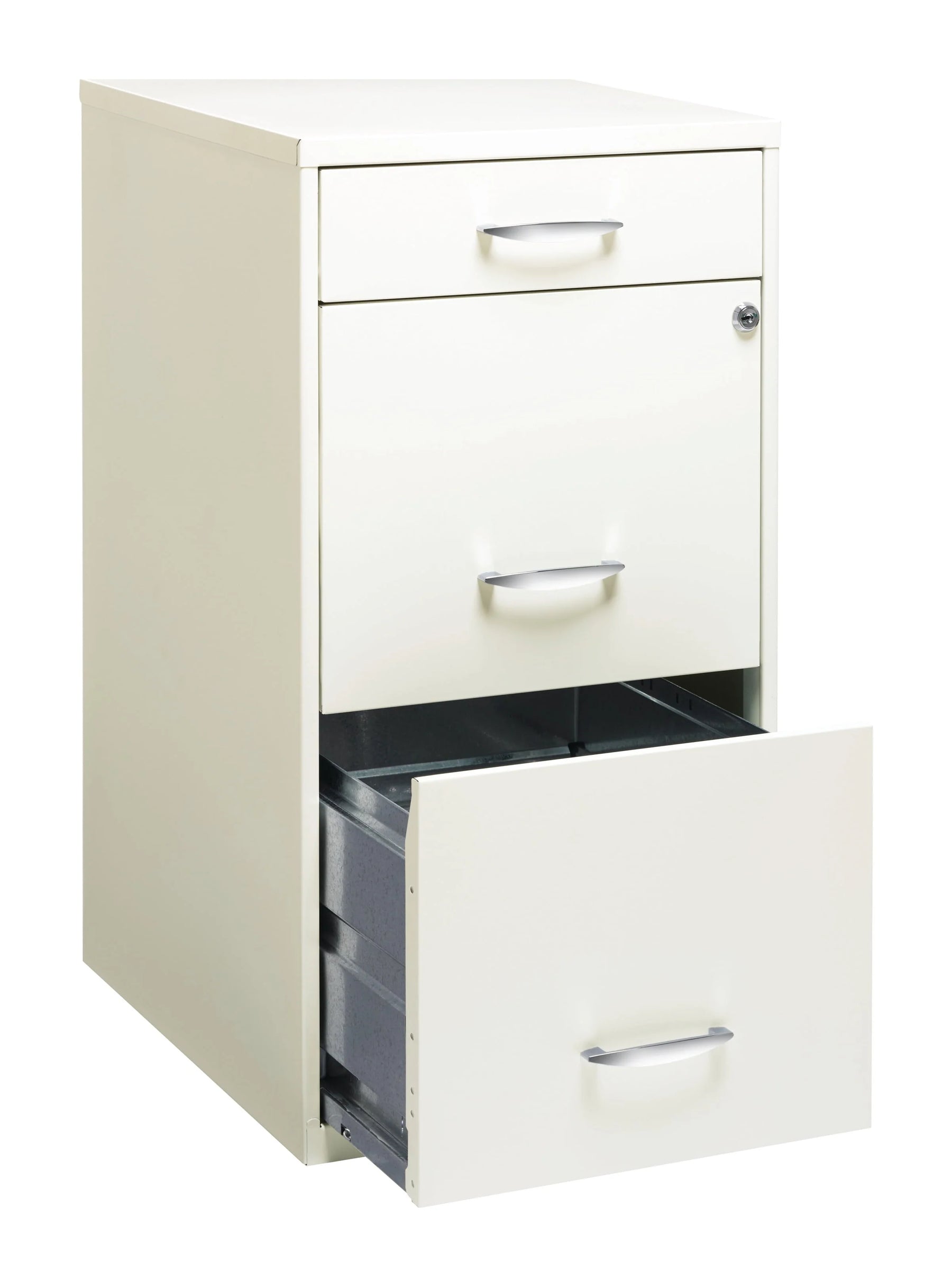 Space Solutions 3 Drawer Letter Width Vertical File Cabinet with Pencil Drawer, White