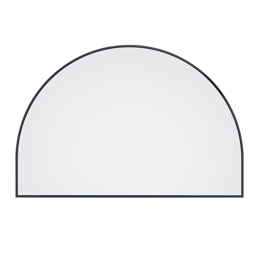 Glass Warehouse 48 in. W x 32 in. H Framed Arched Bathroom Vanity Mirror in Black