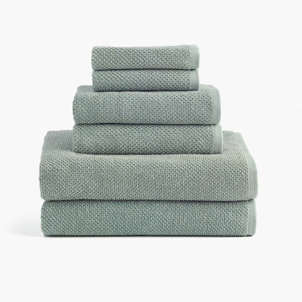 Under The Canopy Textured Organic Cotton Towel textured_Lichen / Bath Sheet