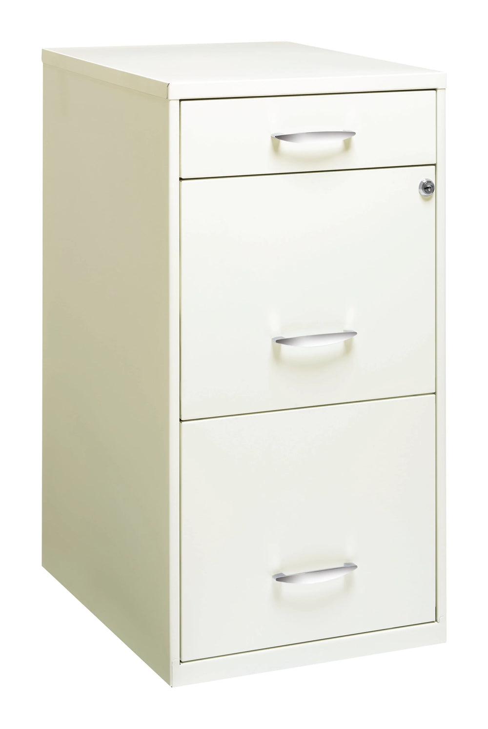 Space Solutions 3 Drawer Letter Width Vertical File Cabinet with Pencil Drawer, White