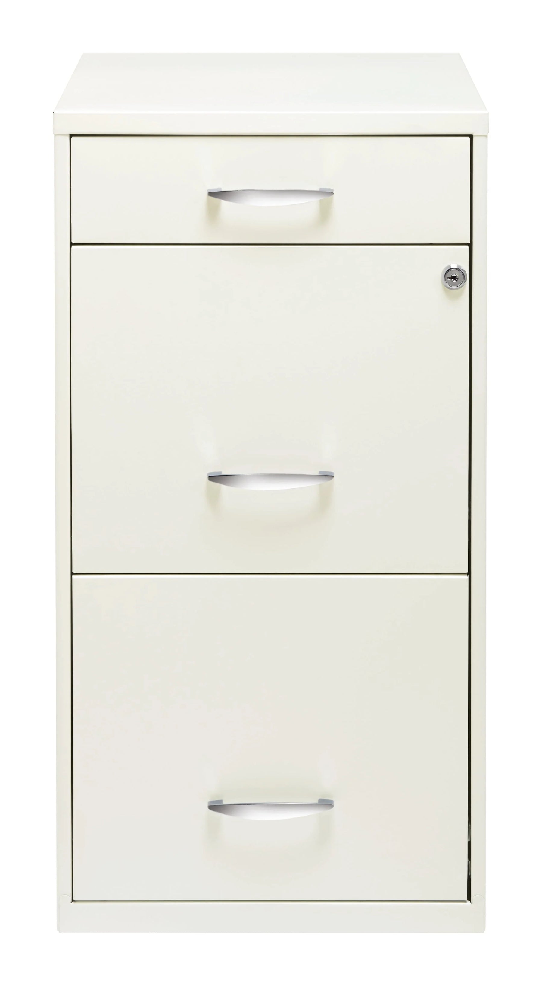 Space Solutions 3 Drawer Letter Width Vertical File Cabinet with Pencil Drawer, White