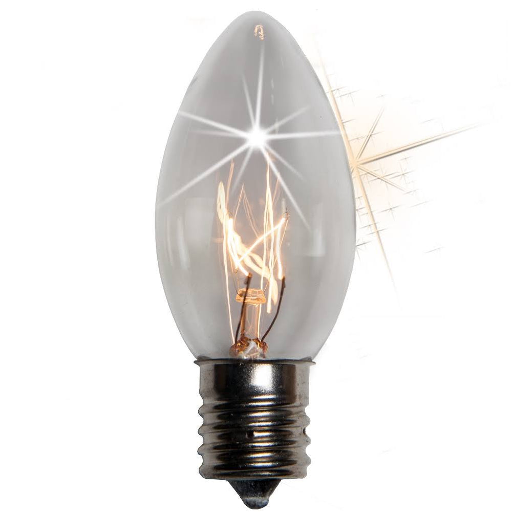 Wintergreen Lighting C9 Twinkle Transparent Bulb, Clear