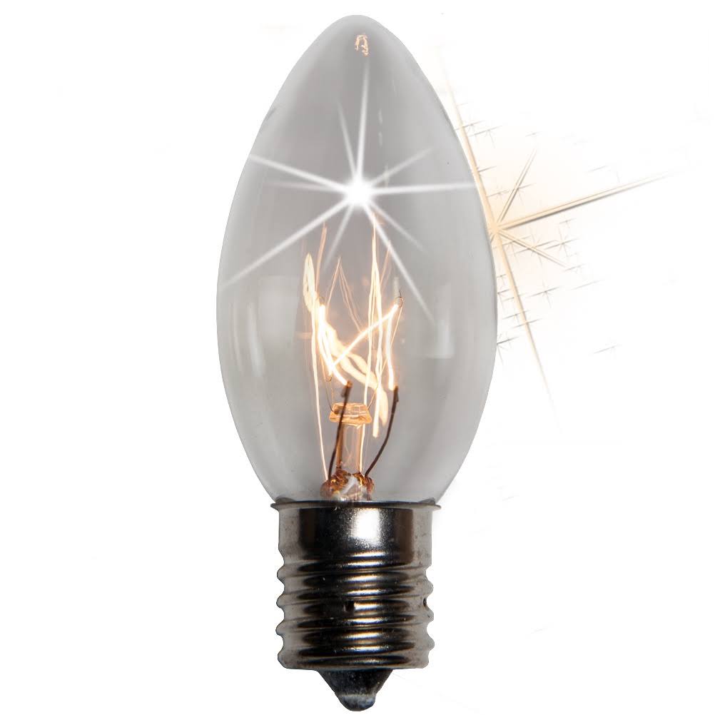 Wintergreen Lighting C9 Twinkle Transparent Bulb, Clear